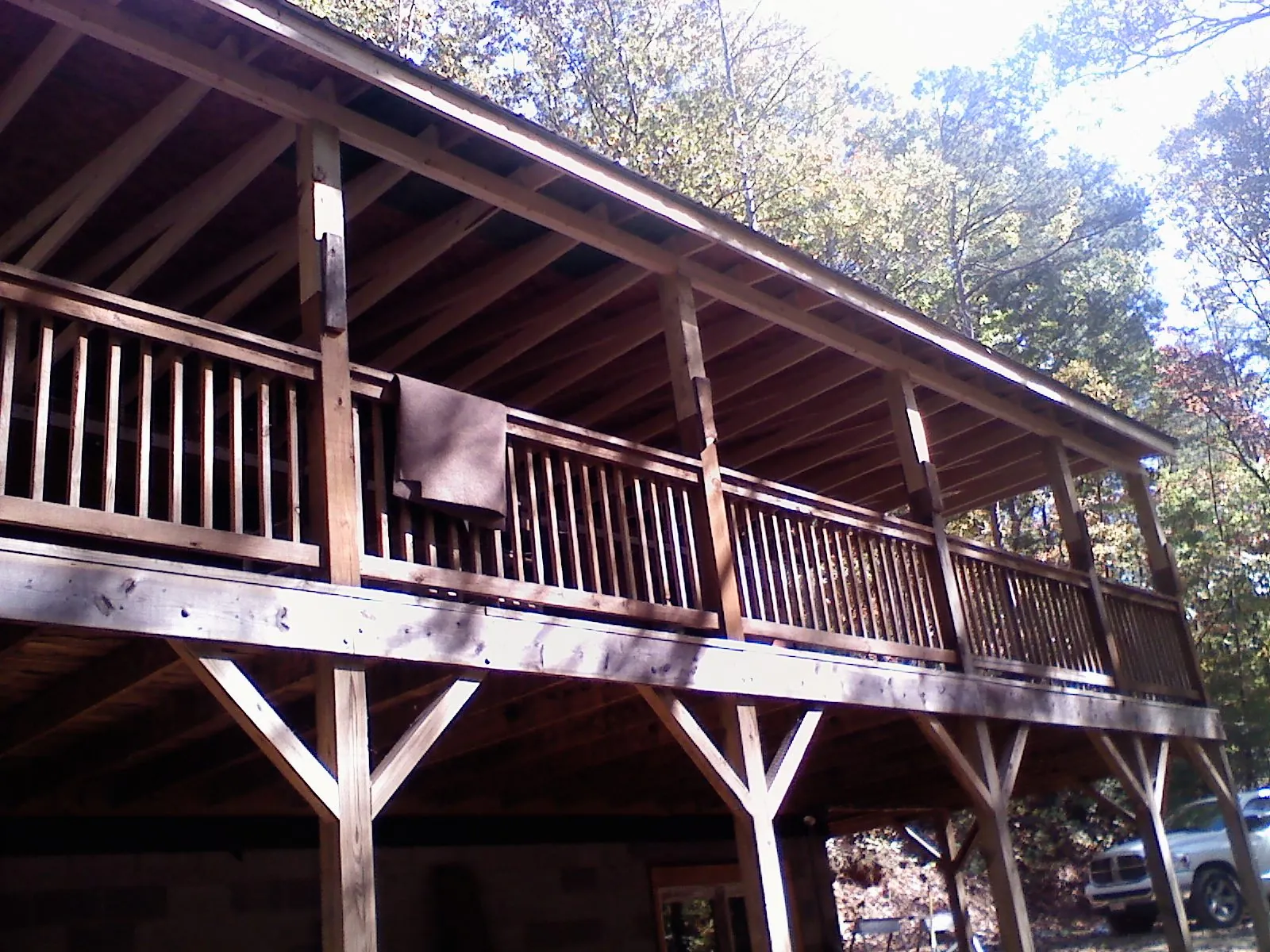 Timber framing under a new elevated porch and deck — Roof Leak Repair in Le Sueur by Roofing Brothers